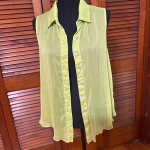 Very sheer sleeveless top. Great for over a tank top